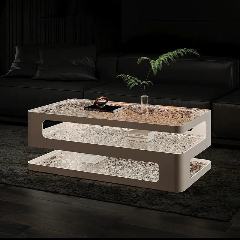 Afralia™ Luxury Glass Coffee Table Nordic Design for Bedroom and Living Room