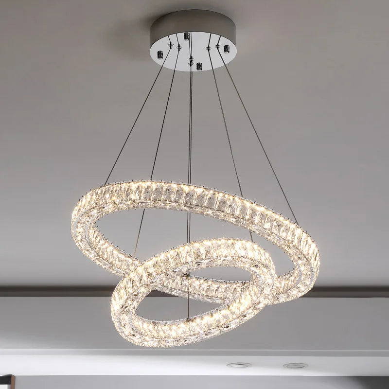 Afralia™ Crystal Chandelier Ring - Elegant Light Luxury for Living Room, Dining Room & Bedroom