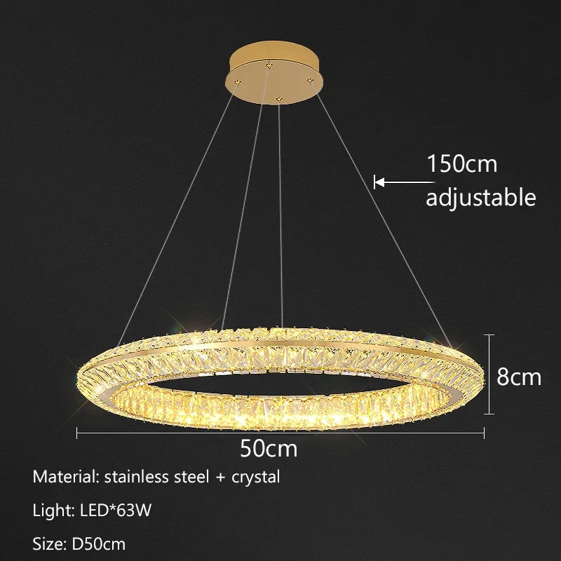 Afralia™ Modern Crystal Chandelier LED Pendant Lamp for Elegant Home Decor