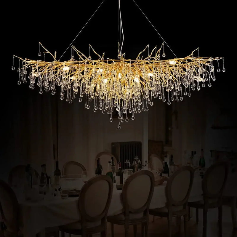 Afralia™ Luxury Crystal LED Chandelier Silver Gold G9 - Perfect for Indoor Hall Living Room Dining Room