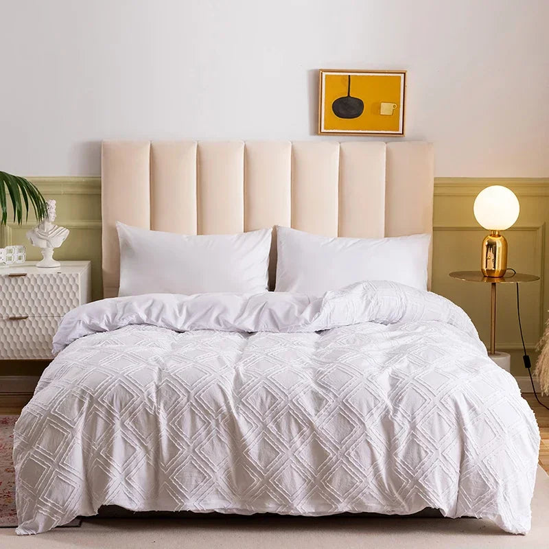 Afralia™ Nordic White Duvet Cover Set - Soft King Size Bedding Set