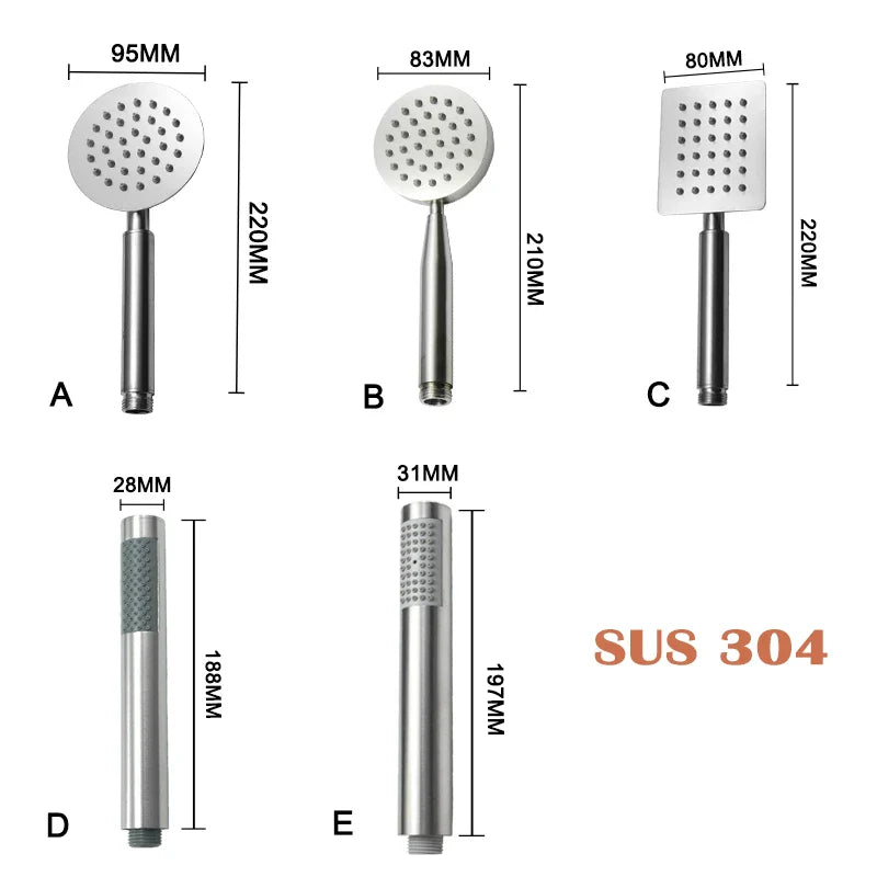 Afralia™ Stainless Steel Handheld Shower Head Set with Hose and Wall Bracket