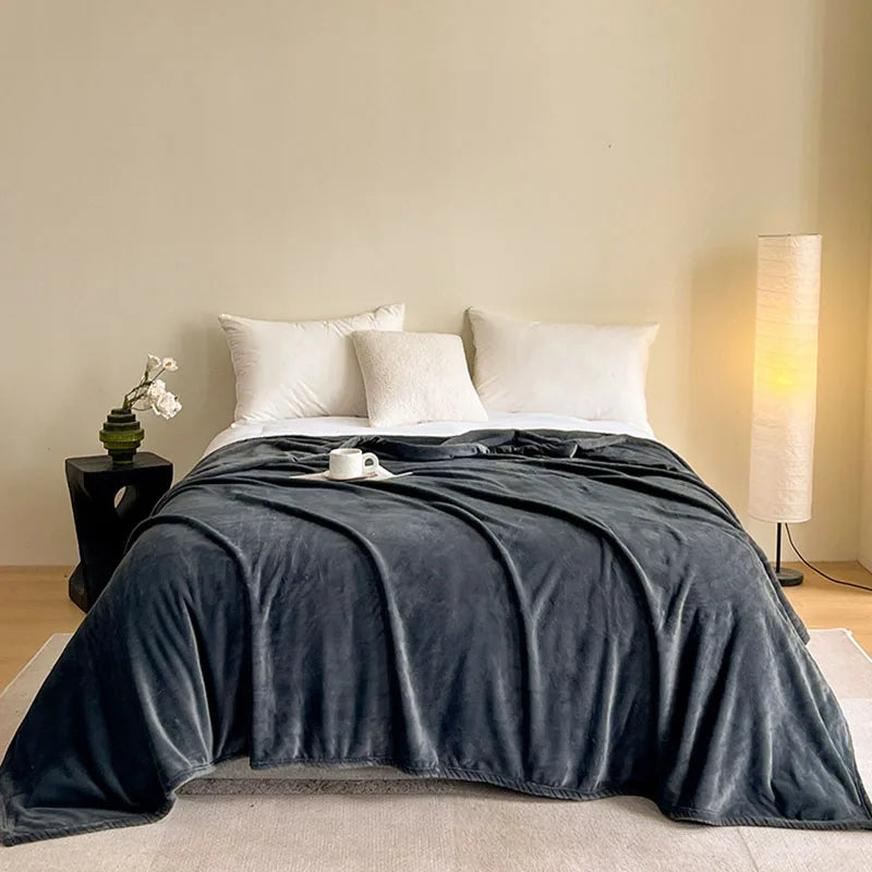 Afralia™ Luxury Soft Milk Velvet Raschel Blanket with Carved Edging