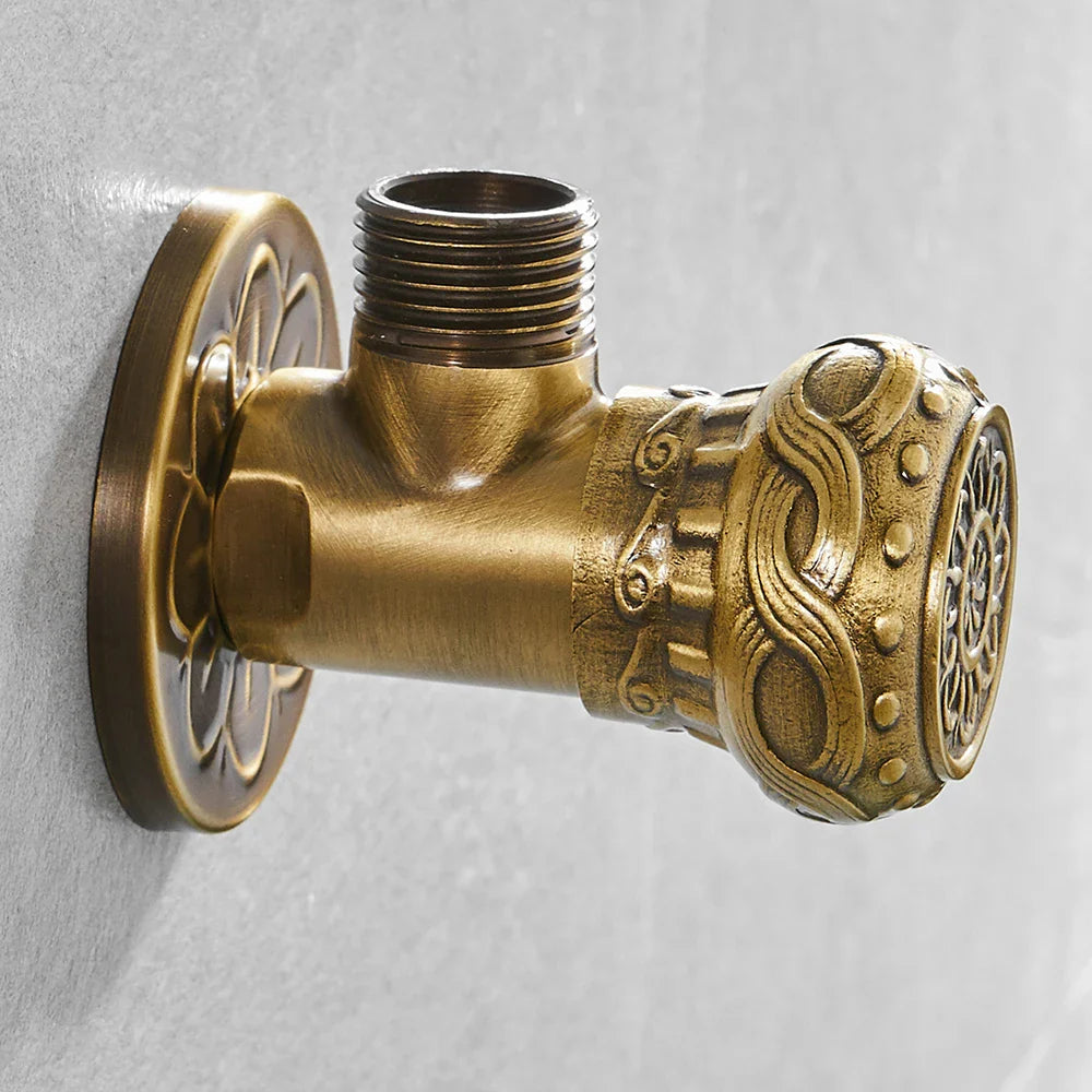 Afralia™ Antique Brass Angle Stop Valve for Faucet and Toilet