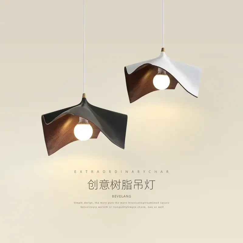 Afralia™ Black Resin LED Chandelier Pendant Light for Living Room and Bedroom