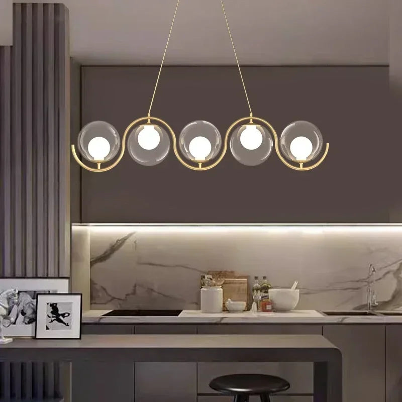 Afralia™ Modern Ceiling Chandeliers Pendant Lights for Kitchen Island, Replaceable Bulb