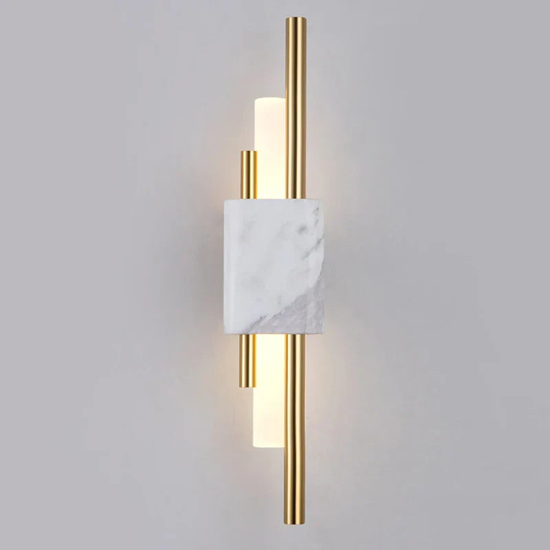 Afralia™ Green White Marble Wall Lamp - Luxury Golden Decor LED Light