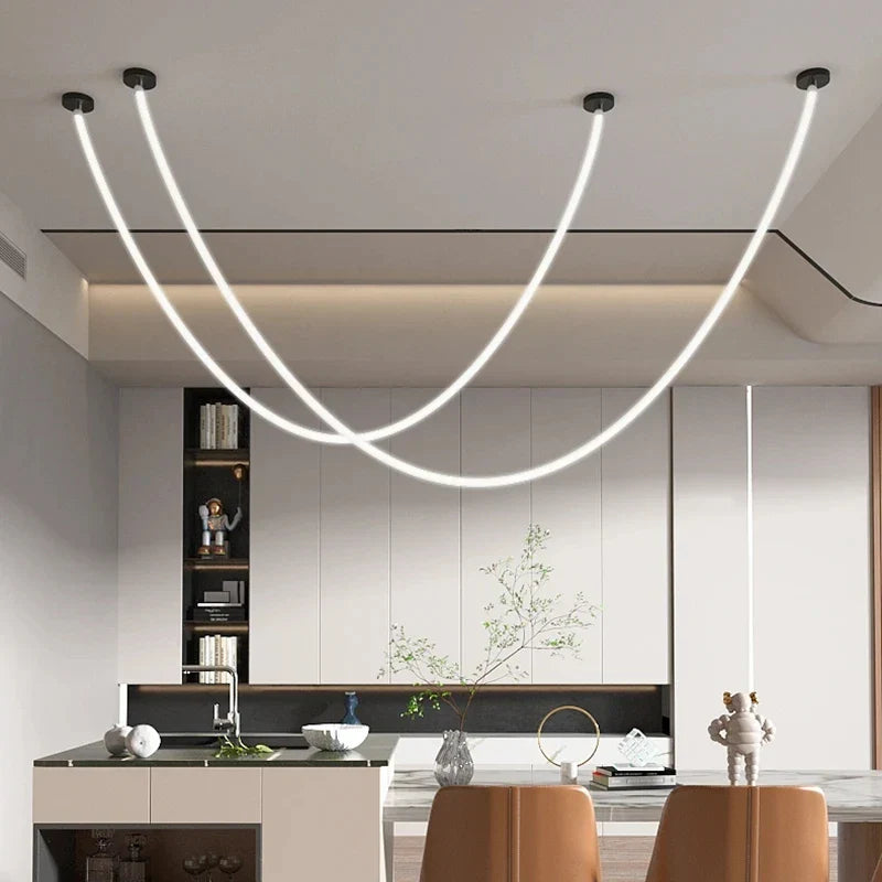 Afralia™ Silicone LED Pendant Lamp for Dining Table Island Kitchen Loft Villa