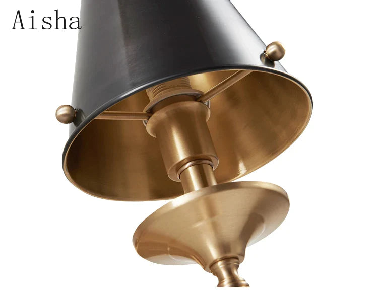 Afralia™ Black/Gold Wall Lamp: Luxury Living Room Bedroom Staircase Light