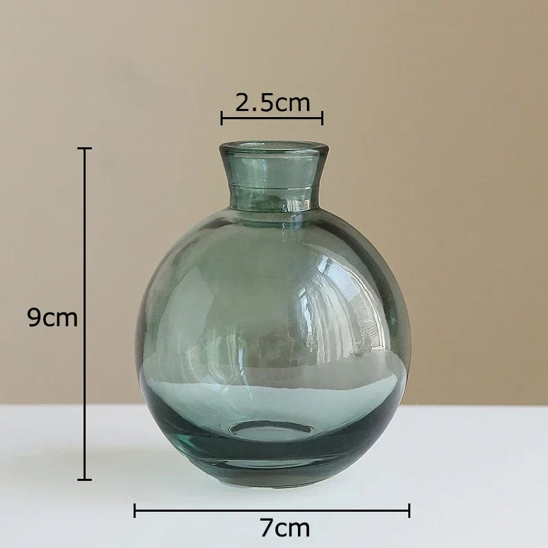 Afralia™ Small Glass Vase for Table Decoration Room Aesthetic, Multi Style Floral Pots