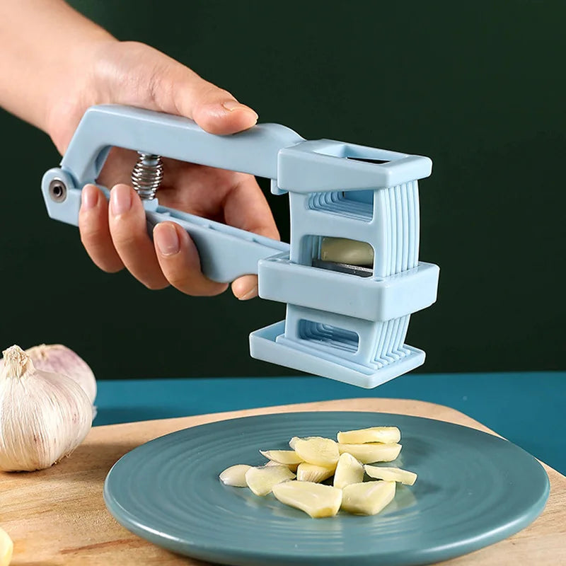 Afralia™ Garlic Press Slicer Chopper Food Crusher Cutter Kitchen Gadget