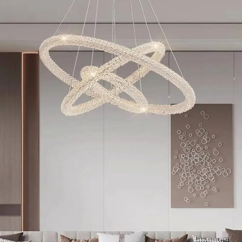 Afralia™ Crystals Pendant Lights: Modern Dimmable Chandelier for Luxury Living Room, Dining, Bedroom