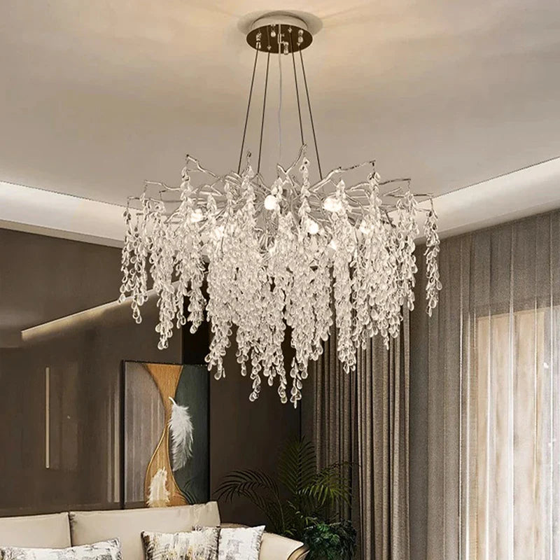 Afralia™ Luxury Crystal Chandelier LED Pendant Light for Home Decor and Lighting
