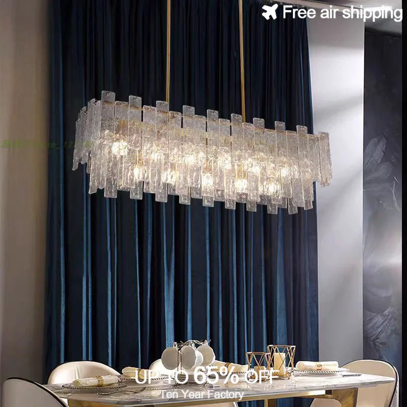 Afralia™ Glass ZY0514 Chandelier LED Lighting for Dining and Kitchen Island