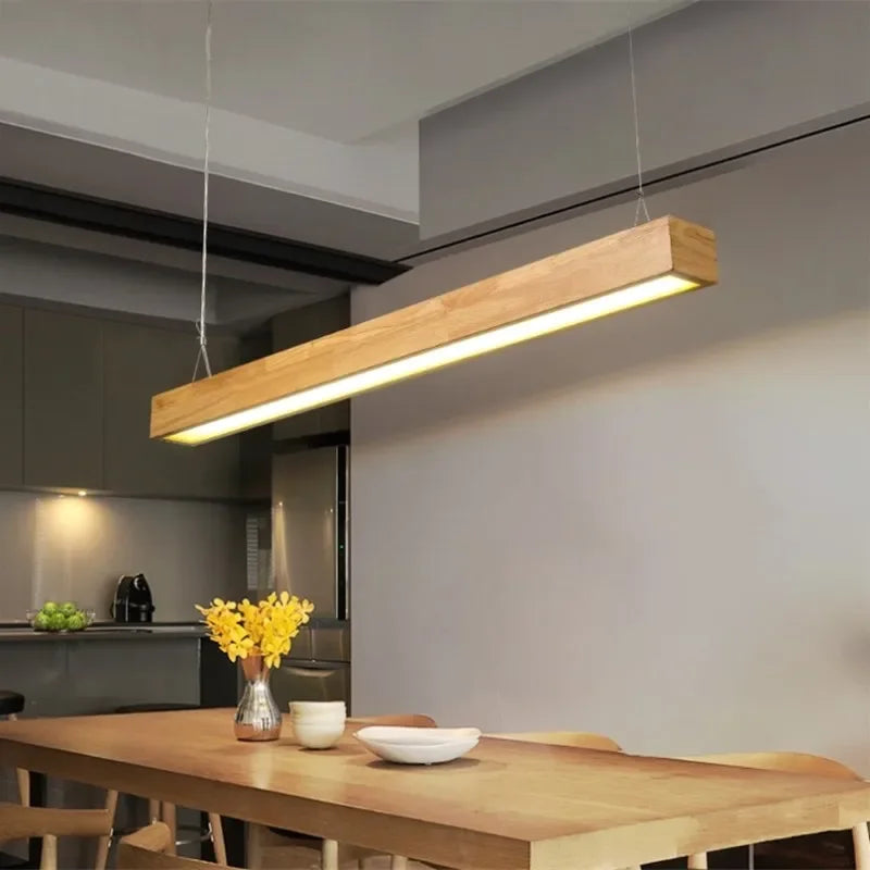 Afralia™ Wooden LED Pendant Lights for Kitchen Office Bedroom Dining Room Modern Nordic Design