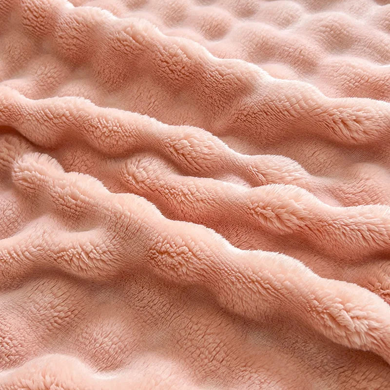 Afralia™ Plush Velvet Bed Blanket for Cozy Autumn Warmth, Soft Coral Fleece Sofa Throw