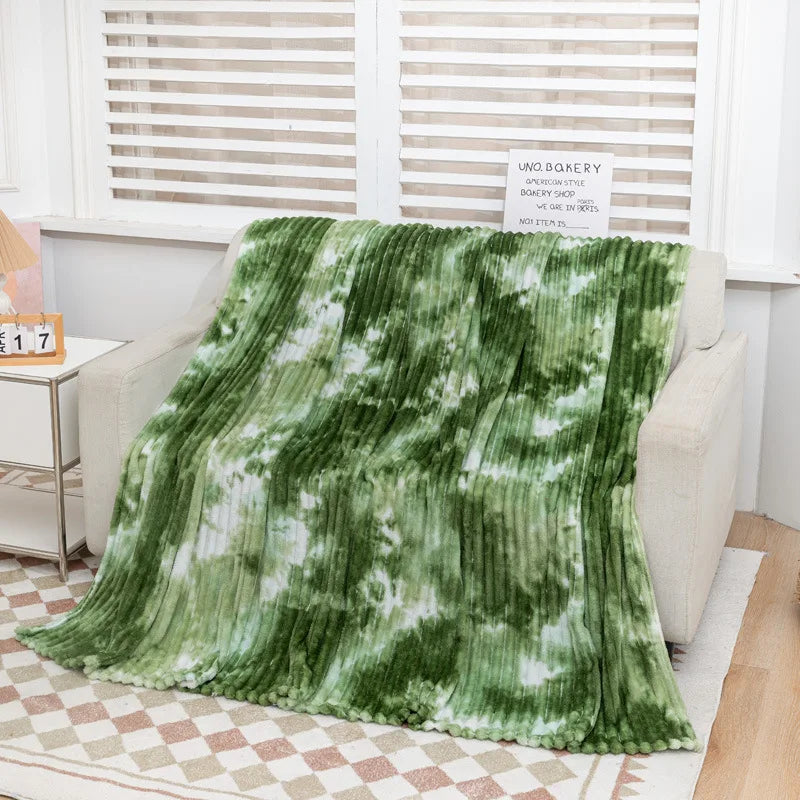 Afralia™ Striped Faux Rabbit Plush Multi Functional Blanket for All Seasons