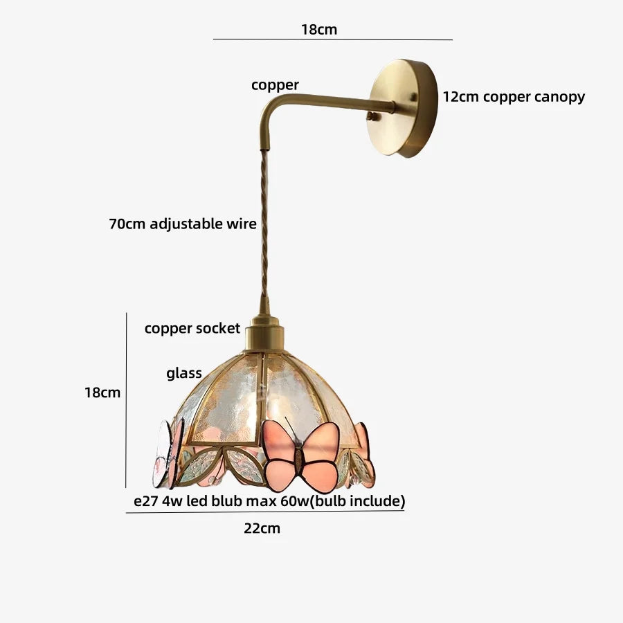 Afralia™ Copper Adjustable LED Wall Light with Pull Chain Switch