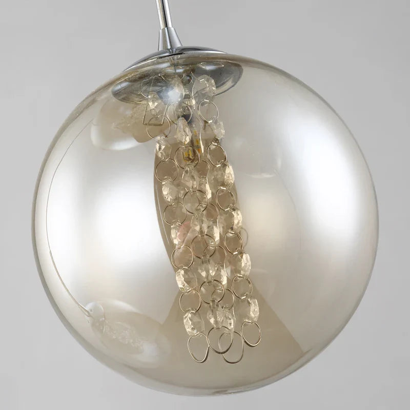Afralia™ Modern Glass Ball Chandelier Spiral Light for Living Room, Staircase, Hotel, Villa