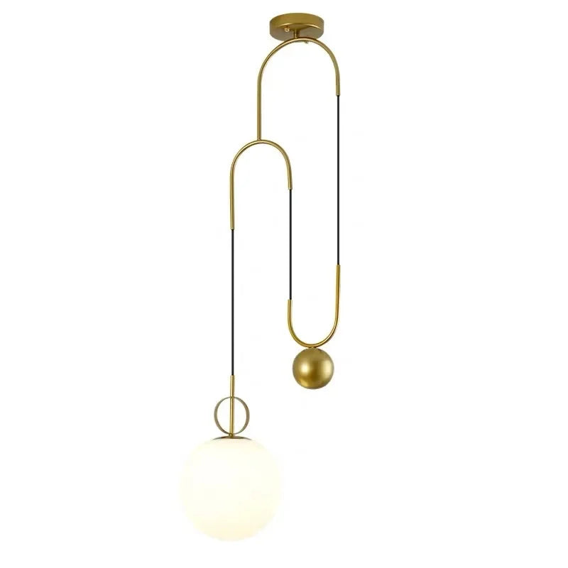 Afralia™ Pulley Glass Ball Pendant Light: Modern LED Indoor Hanging Fixture for Living Room and Bedroom