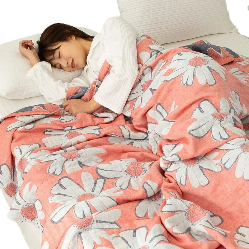 Afralia™ Double Cotton Blanket: Soft & Breathable Bed Cover