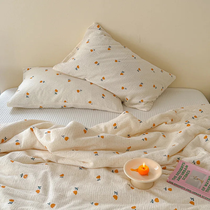 Afralia™ Colorful Polka Dot Floral Thin Quilt Set with Pillowcases