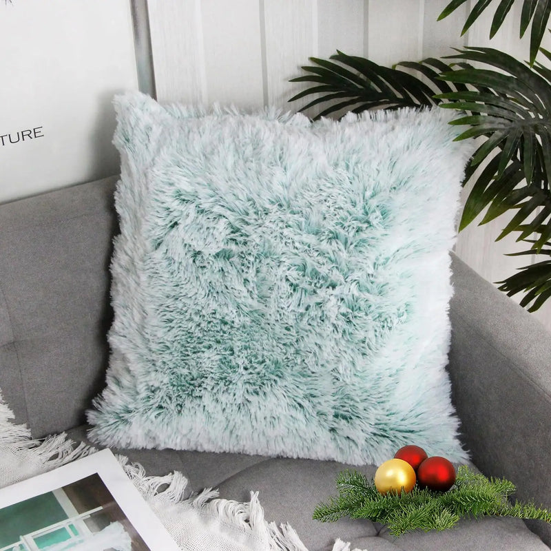 Afralia™ Soft Faux Fur Throw Pillow Cover for Sofa Bed Living Room - 45x45 CM Luxe Cushion Case