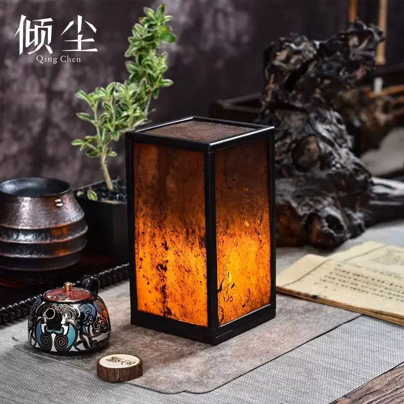 Afralia™ Hedge Stone Candle Holder: Ancient Decorative Amber Table Lamp