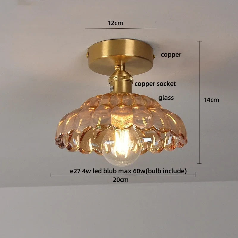 Afralia™ Tiffany Style Glass LED Ceiling Light