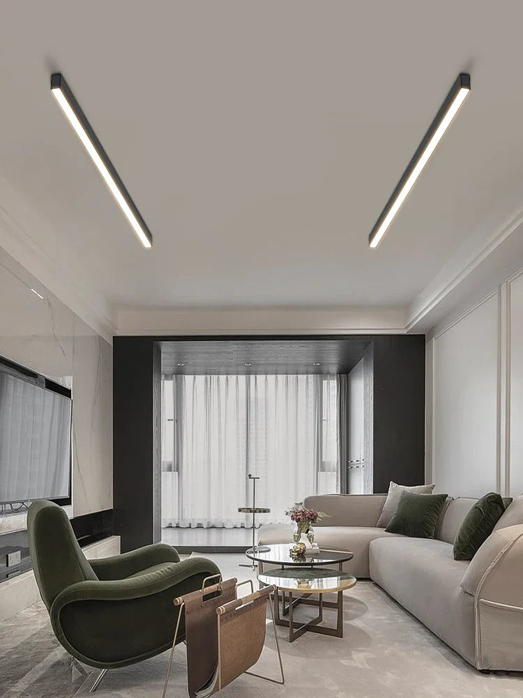 Afralia™ Linear LED Ceiling Light for Living Room Bedroom Aisle Balcony Dining Minimalist Lustre