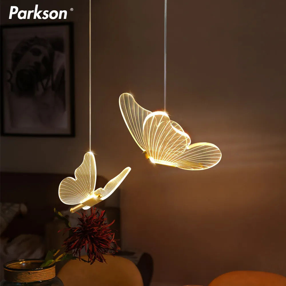 Afralia™ Butterfly LED Pendant Chandelier for Living Room and Bedroom