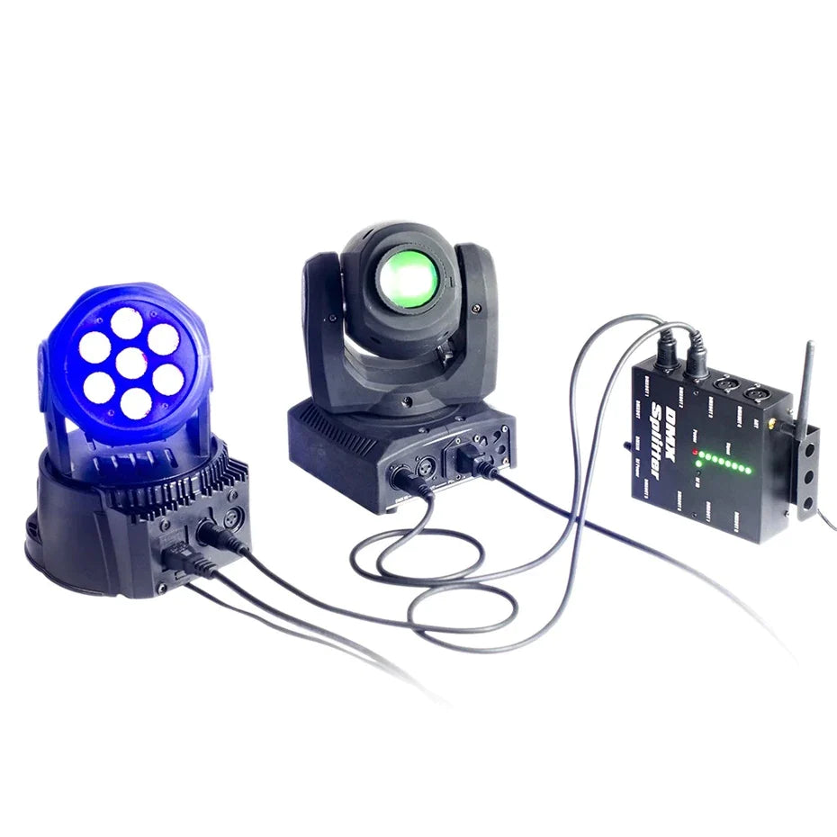 Afralia™ Wireless DMX 512 Splitter Amplifier & Transceiver for DJ Stage Lights