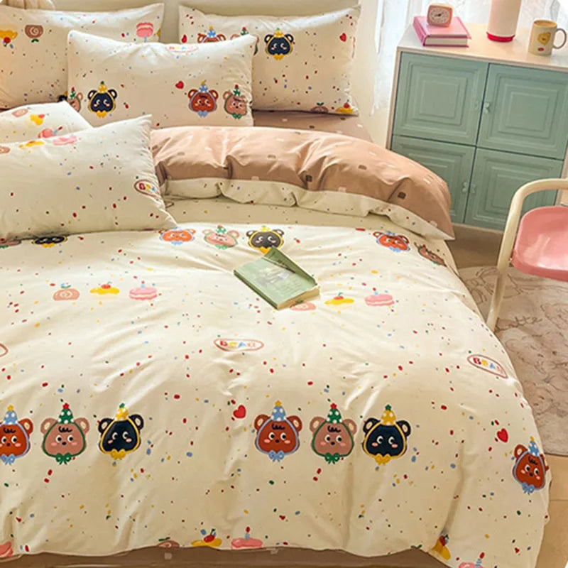 Afralia™ Cotton Floral Print Bedding Set: Comfortable Sleep Quilt Cover & Fitted Sheet in All Seasons