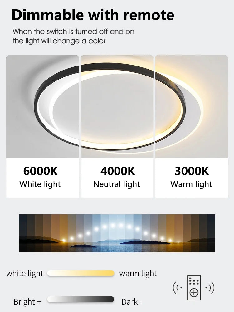 Afralia™ LED Ceiling Lamp Set - Modern Minimalist Nordic Bedroom Living Room Lighting