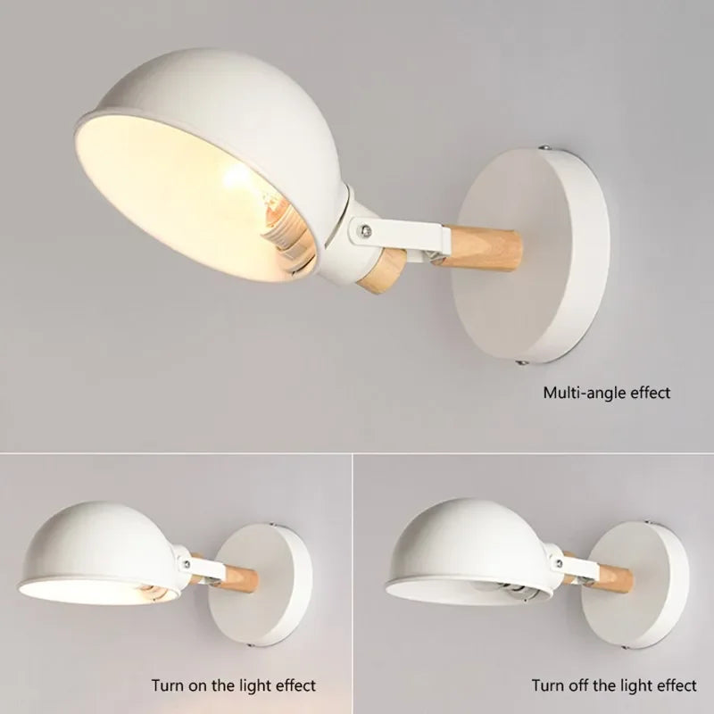 Afralia™ Nordic Modern LED Wall Sconce for Bedroom Wooden Decor