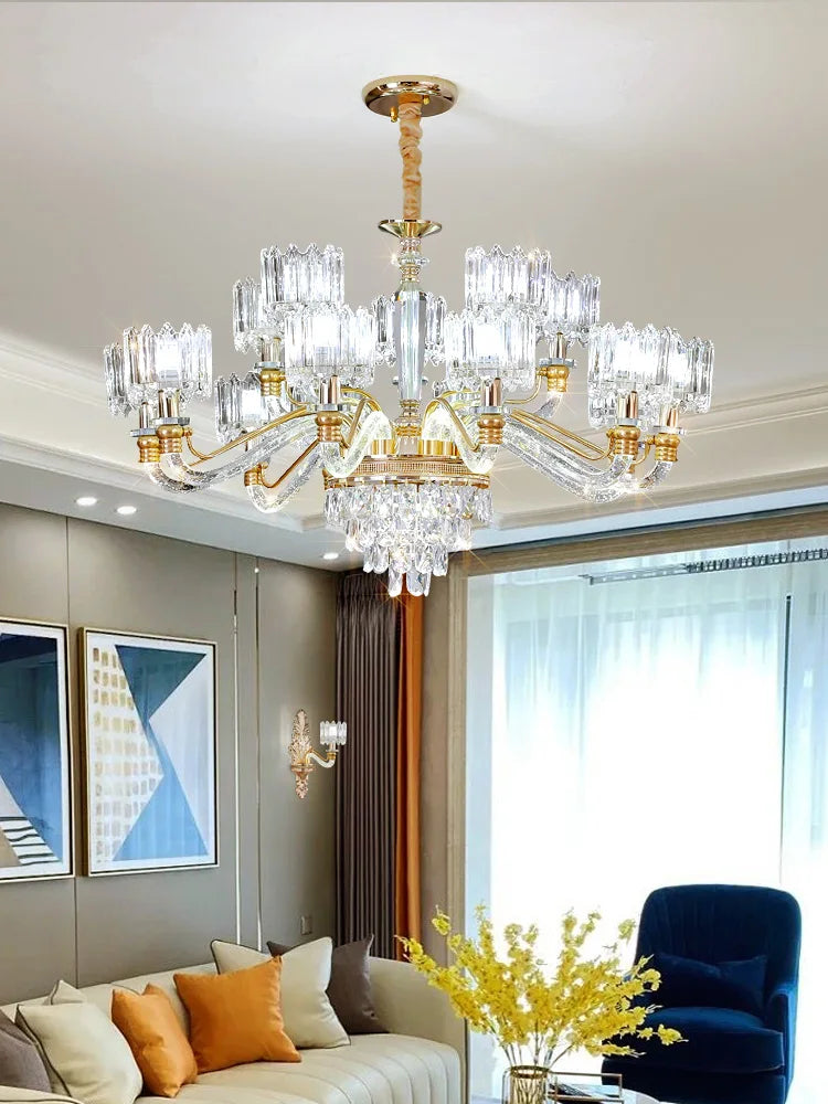 Afralia™ Crystal Chandelier: Elegant European Garden Lamp for Living Room, Bedroom