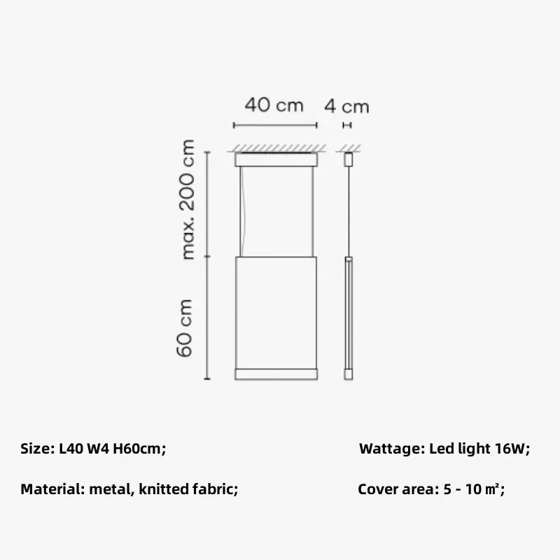 Afralia™ Square Knit Fabric Pendant Light Fixture for Dining Room and Kitchen