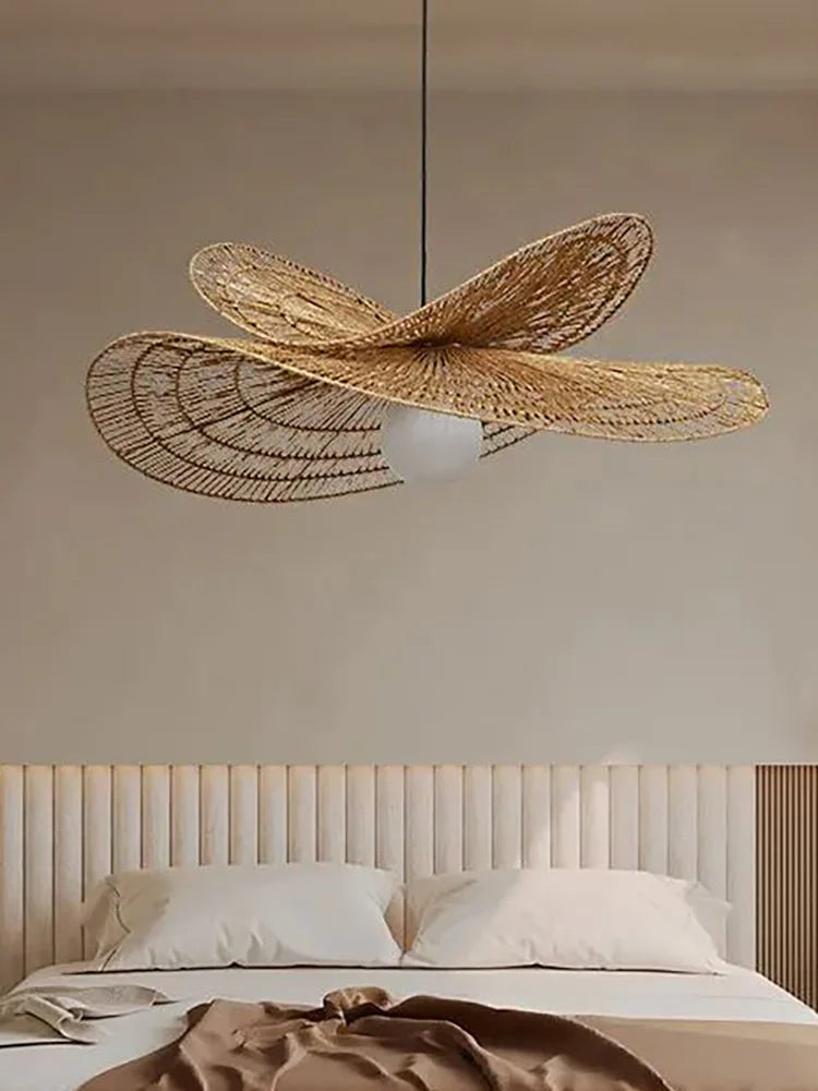 Afralia™ Rattan Pendant Light: Handmade Woven Hemp Rope Lampshade for Farmhouse Dining Room