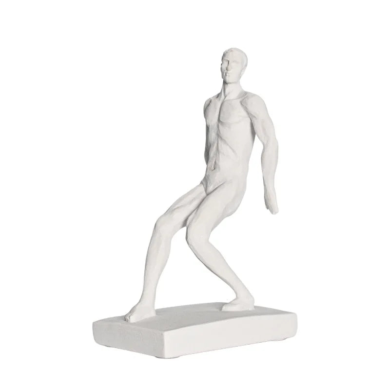 Afralia™ Nude Figure Sculpture Bookshelf Storage Rack Sports Decor Figurine