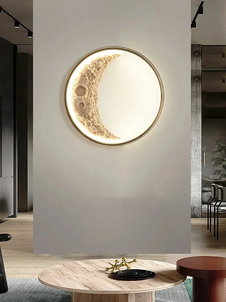 Afralia™ Moon LED Wall Lamp Modern Simple Home Decor Indoor Lighting Sconce