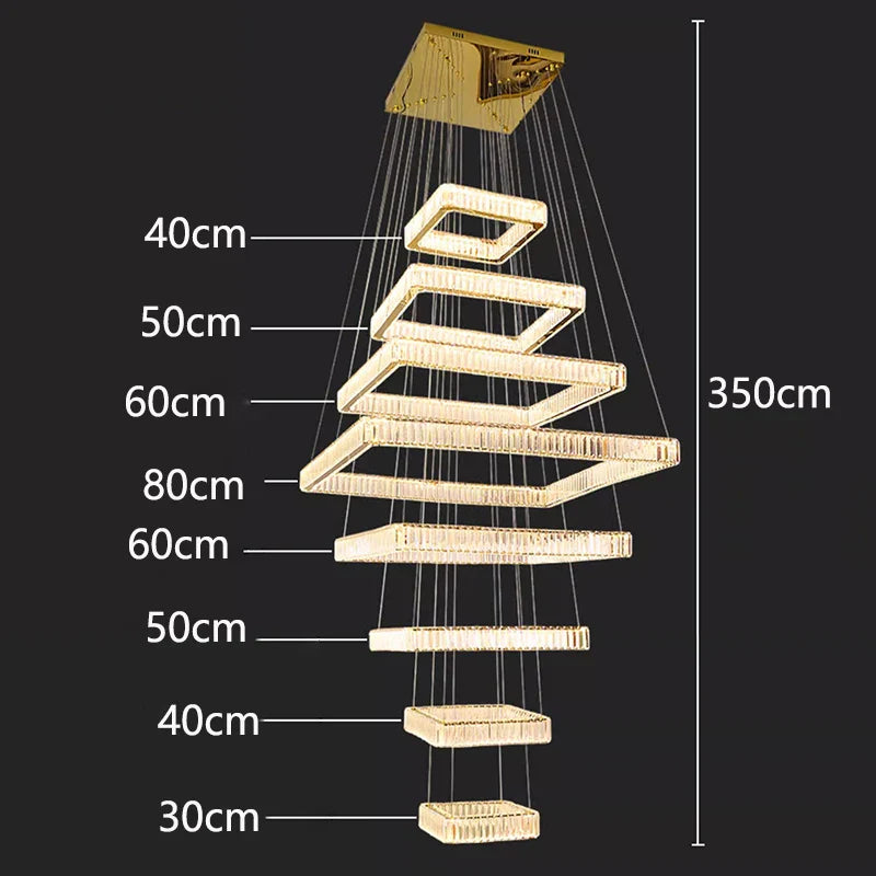 Afralia™ Crystal Chandelier Stair Pendant Light for Modern Home Decoration & Interior Lighting