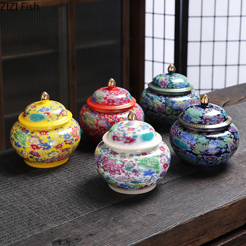 Afralia™ Porcelain Tea Canister: Sealed Ceramic Tea Caddy for Storage and Decoration