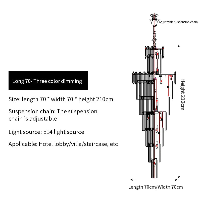 Afralia™ Crystal Chandelier: Luxury Lighting for Living Room, Villa, Exhibition Hall