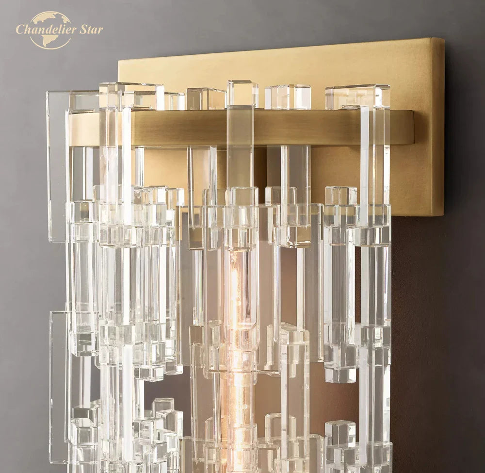 Afralia™ Marignan Round Crystal LED Wall Sconce Light - Modern Cristal Wall Lamp