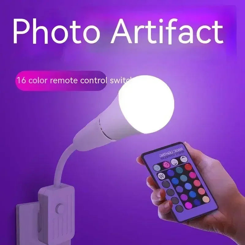 Afralia™ LED RGB Smart Bulb 16 Color Dimmable Night Lamp with Remote - Bedroom Decor Mood Light