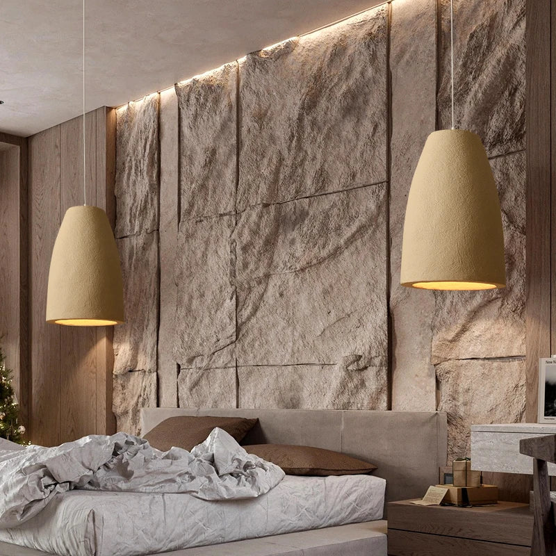 Afralia™ LED Chandelier: Minimalist Cement Hanging Light for Bedroom and Living Room