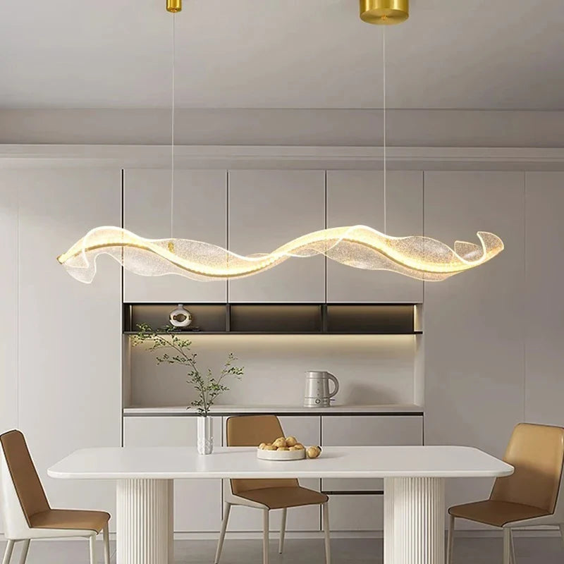 Afralia™ Wave LED Hanging Pendant Light for Home Interior Decor