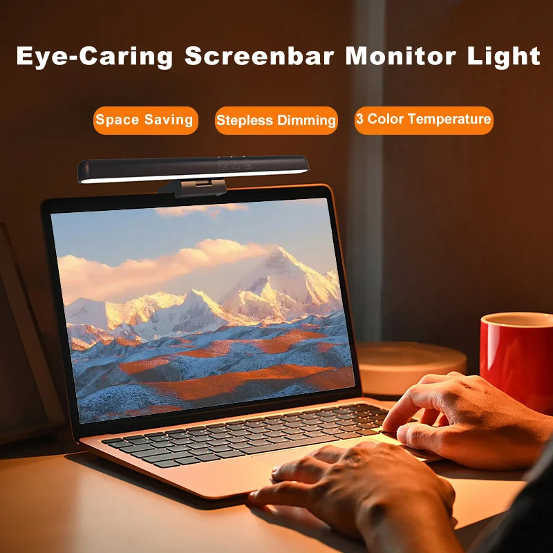 Afralia™ LED Monitor Screen Light Bar Stepless Dimming USB Powered Desk Lamp