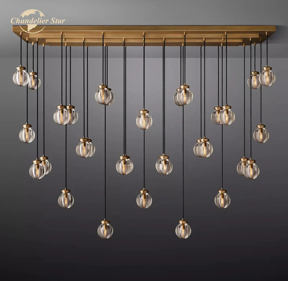 Afralia™ Pearl Crystal Chandeliers LED Pendant Lights for Living Room Kitchen Island