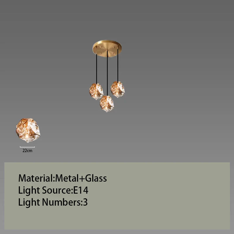 Afralia™ Glass LED Chandelier for Ceiling Suspension in Postmodern Style